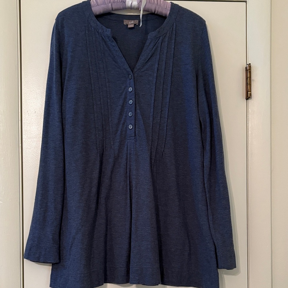 Women's Blue Button-Up Top